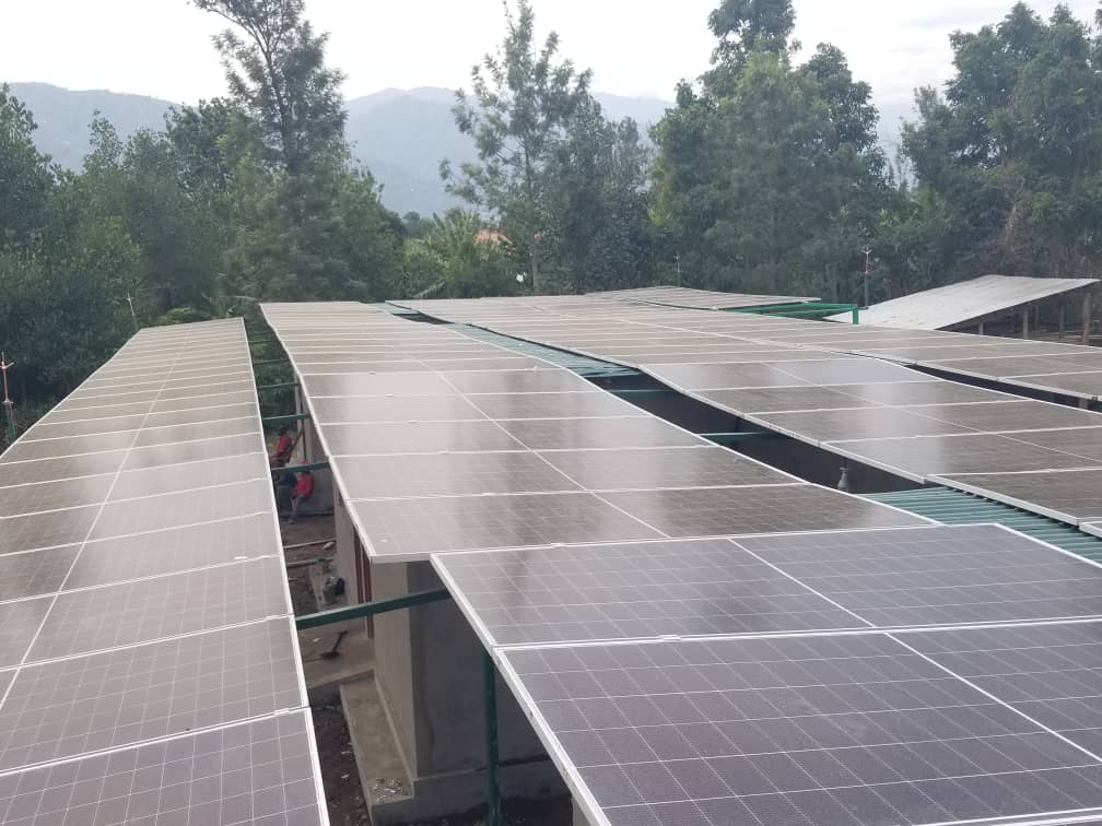 Large rooftop solar panel installation